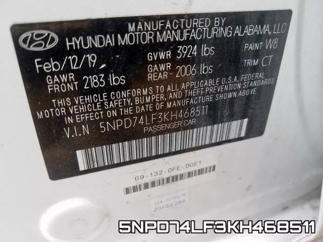 5NPD74LF3KH468511 фото 2