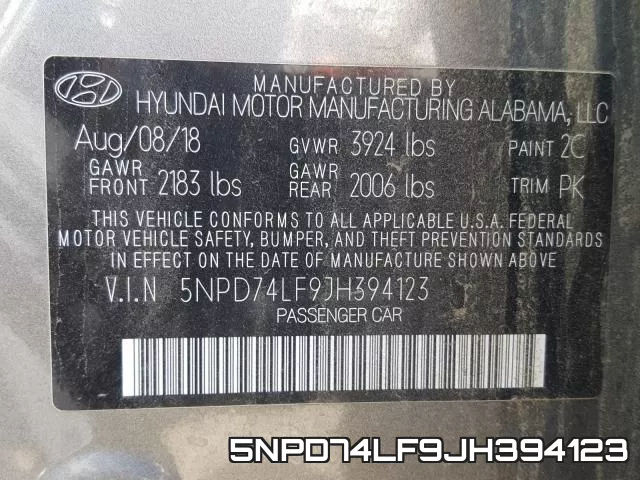 5NPD74LF9JH394123 фото 2