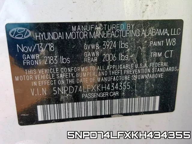 5NPD74LFXKH434355 фото 2