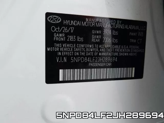 5NPD84LF2JH289694 фото 2