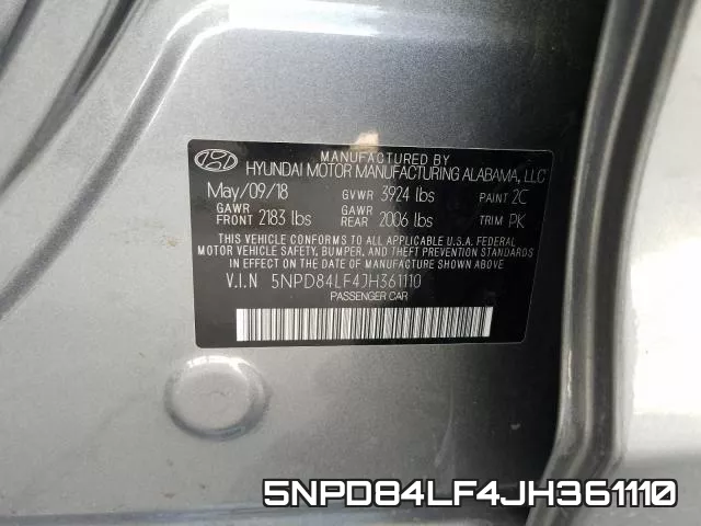 5NPD84LF4JH361110 фото 2