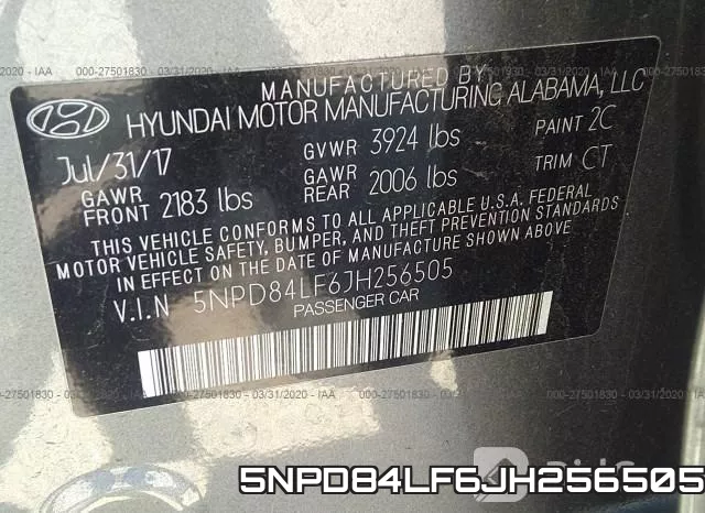 5NPD84LF6JH256505 фото 10