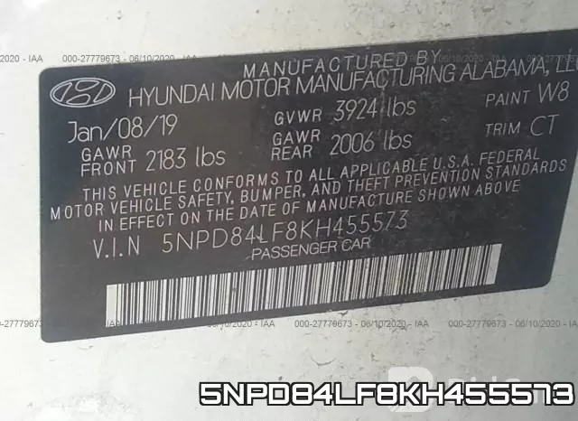 5NPD84LF8KH455573 фото 10