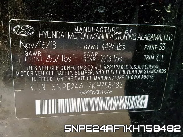 5NPE24AF7KH758482 фото 2