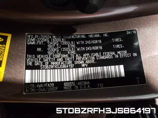 5TDBZRFH3JS864197 фото 2