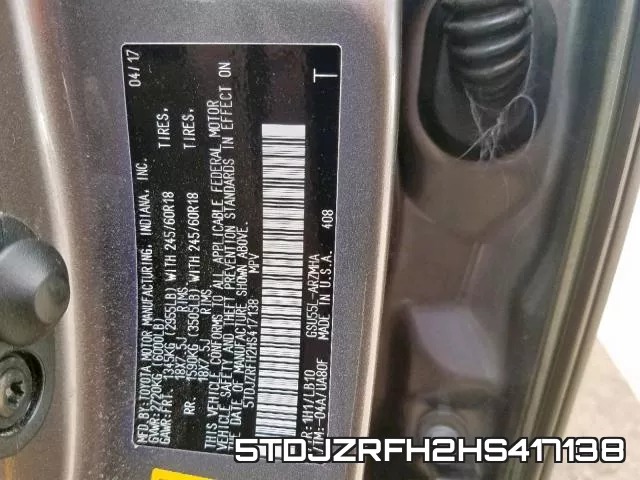 5TDJZRFH2HS417138 фото 2