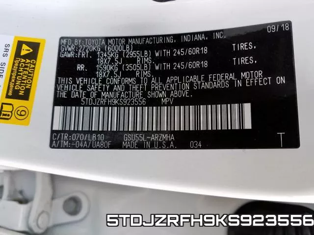 5TDJZRFH9KS923556 фото 2