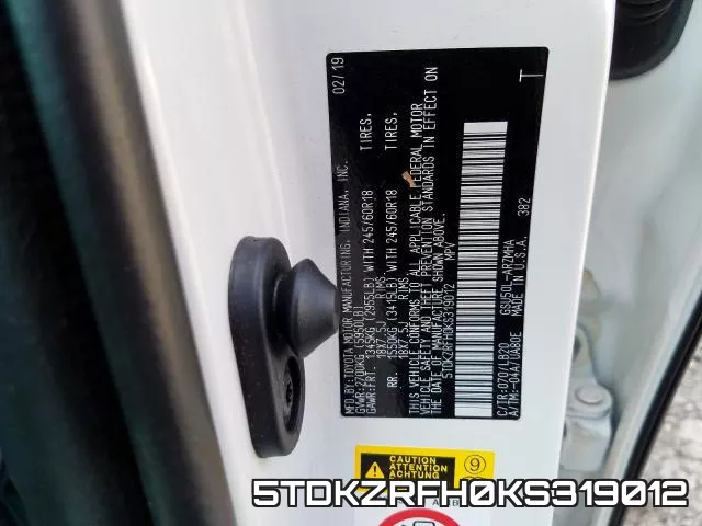 5TDKZRFH0KS319012 фото 2