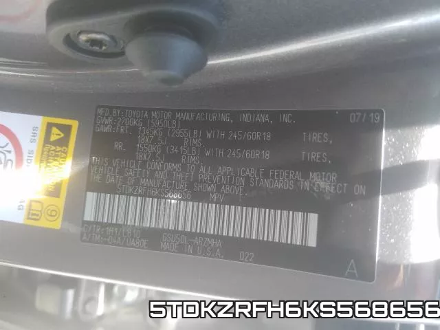 5TDKZRFH6KS568656 фото 2