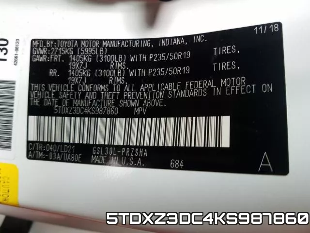 5TDXZ3DC4KS987860 фото 2