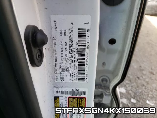 5TFAX5GN4KX150069 фото 2