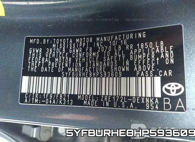 5YFBURHE8HP593609 фото 10