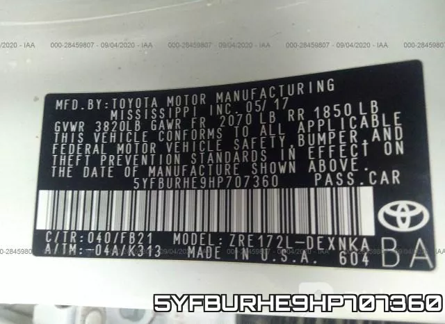 5YFBURHE9HP707360 фото 10