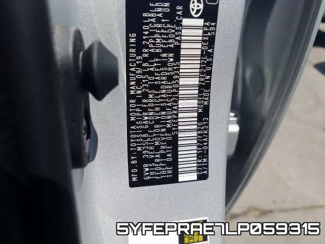 5YFEPRAE7LP059315 фото 2