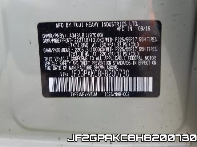 JF2GPAKC8H8200730 фото 2