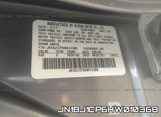 JN1BJ1CP6HW010368 фото 10