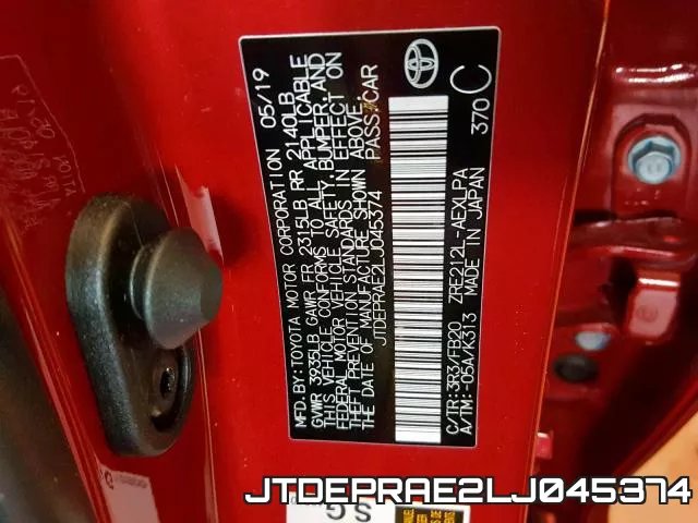 JTDEPRAE2LJ045374 фото 2