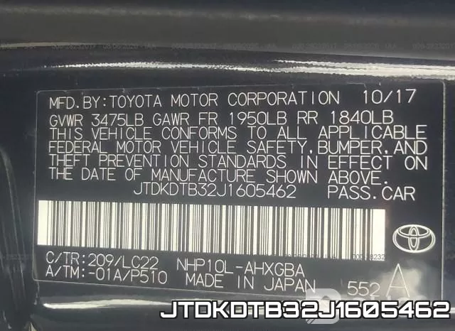 JTDKDTB32J1605462 фото 10