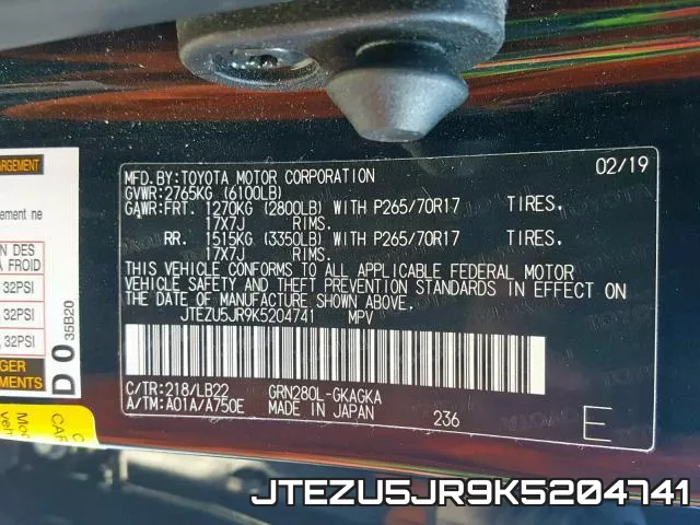 JTEZU5JR9K5204741 фото 2