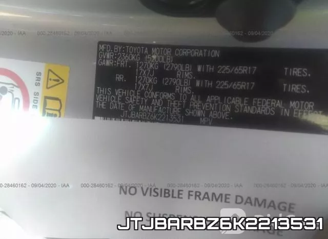JTJBARBZ6K2213531 фото 10