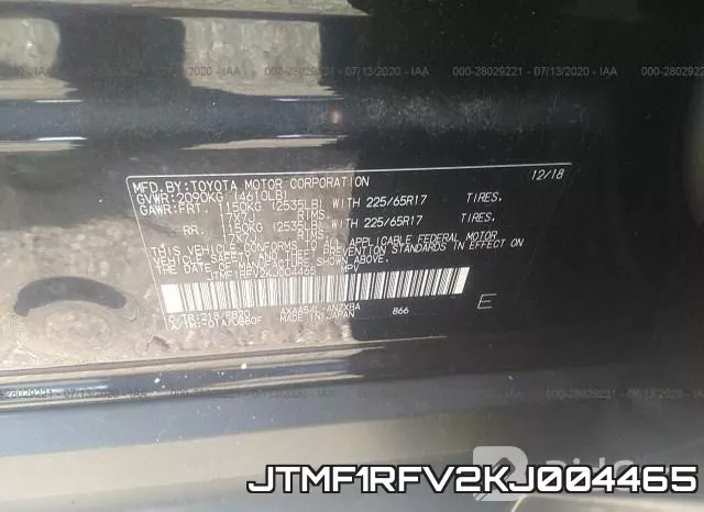 JTMF1RFV2KJ004465 фото 10