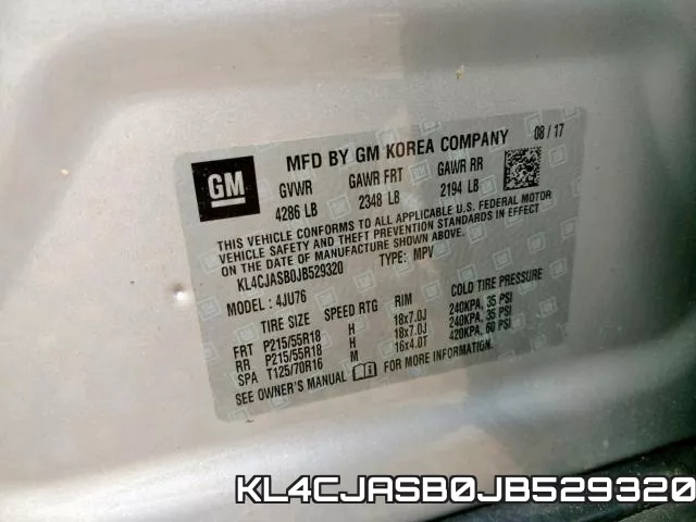 KL4CJASB0JB529320 фото 2