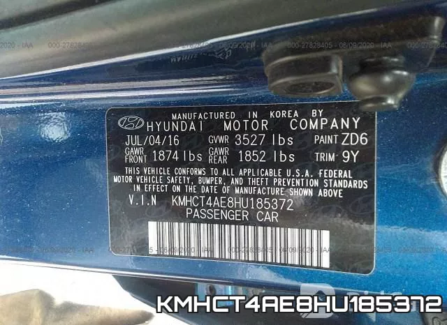 KMHCT4AE8HU185372 фото 10