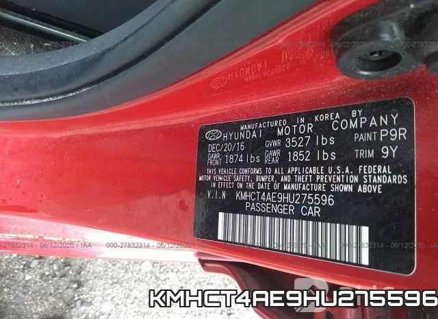 KMHCT4AE9HU275596 фото 10