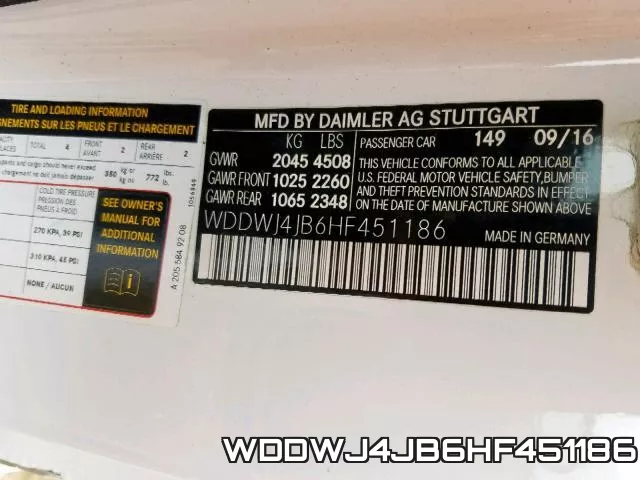 WDDWJ4JB6HF451186 фото 2