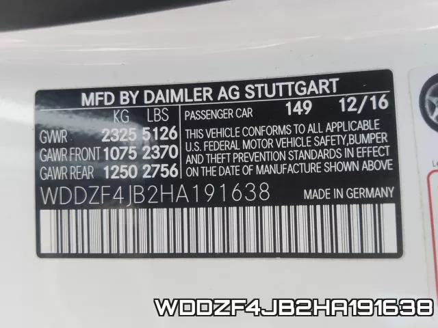 WDDZF4JB2HA191638 фото 2