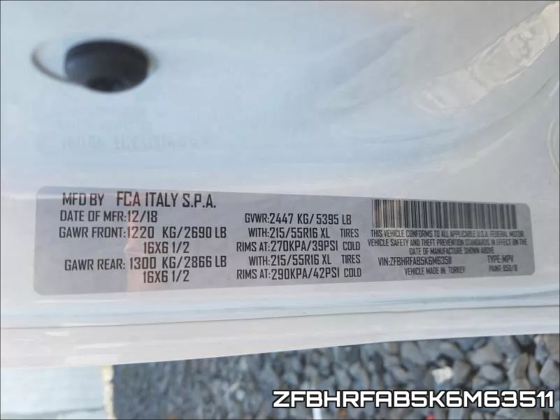 ZFBHRFAB5K6M63511 фото 2
