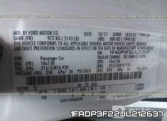 1FADP3F22JL212637 фото 10