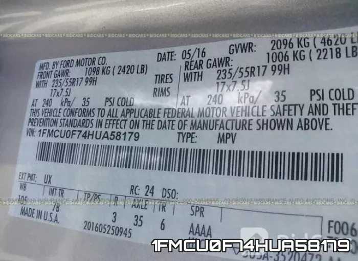 1FMCU0F74HUA58179 фото 10