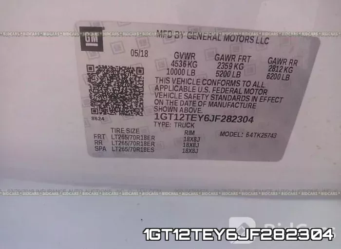 1GT12TEY6JF282304 фото 10