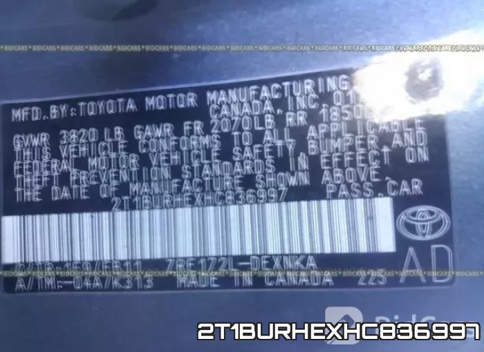 2T1BURHEXHC836997 фото 10