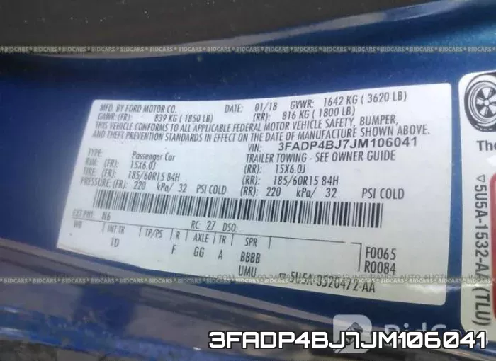 3FADP4BJ7JM106041 фото 10