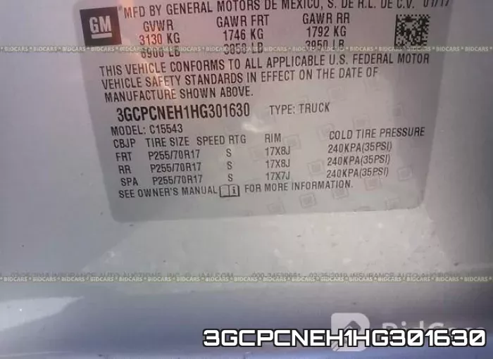 3GCPCNEH1HG301630 фото 10