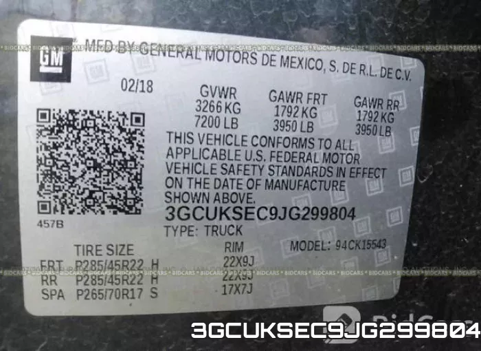 3GCUKSEC9JG299804 фото 10