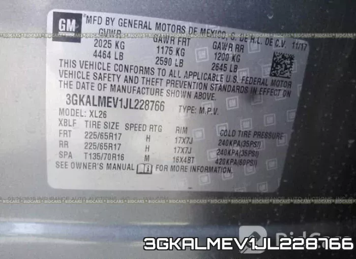 3GKALMEV1JL228766 фото 10
