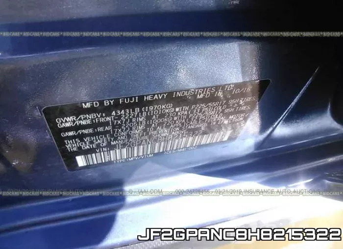 JF2GPANC8H8215322 фото 10