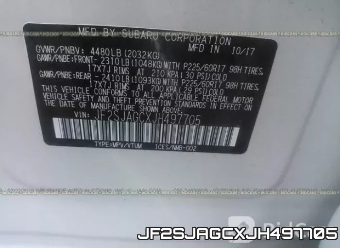 JF2SJAGCXJH497705 фото 10