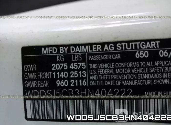 WDDSJ5CB3HN404222 фото 10