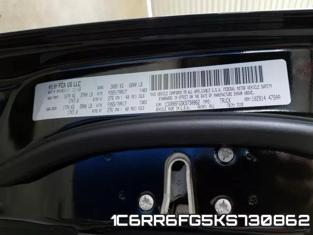 1C6RR6FG5KS730862 фото 2
