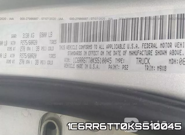 1C6RR6TT0KS510045 фото 10