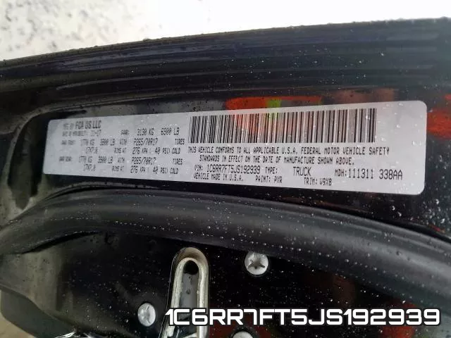 1C6RR7FT5JS192939 фото 2