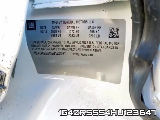 1G4ZR5SS4HU123647 фото 2
