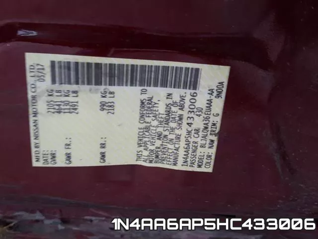 1N4AA6AP5HC433006 фото 2