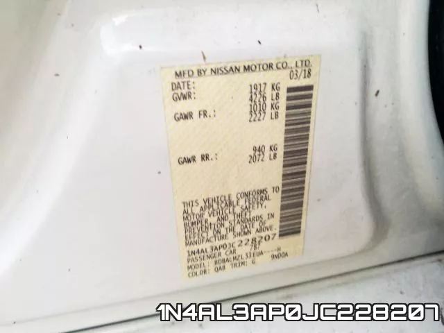 1N4AL3AP0JC228207 фото 2