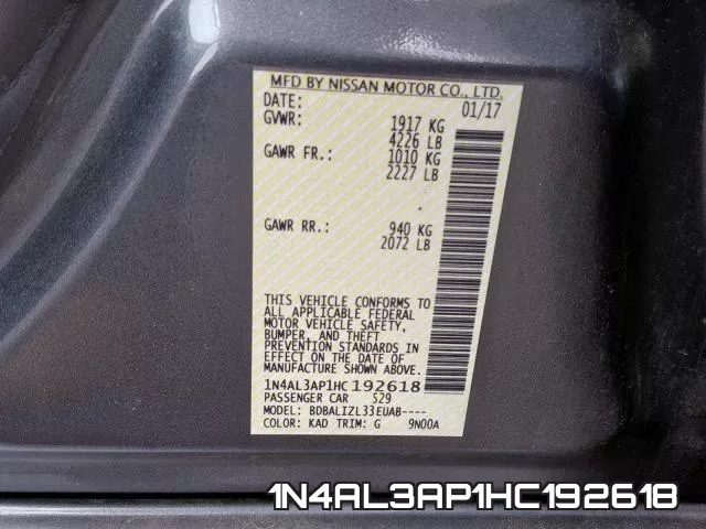 1N4AL3AP1HC192618 фото 2