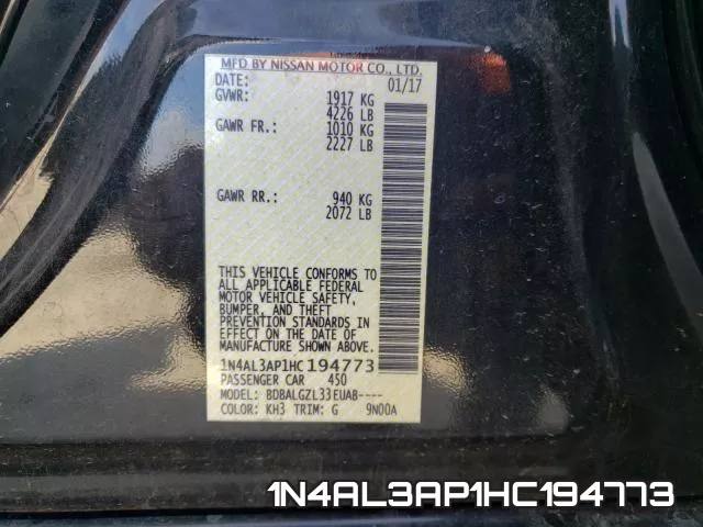 1N4AL3AP1HC194773 фото 2